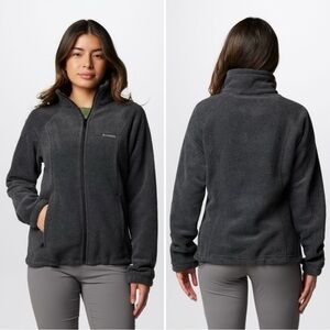 Columbia Women's Charcoal Gray Fill Zip Fleece Jacket, Sz Medium